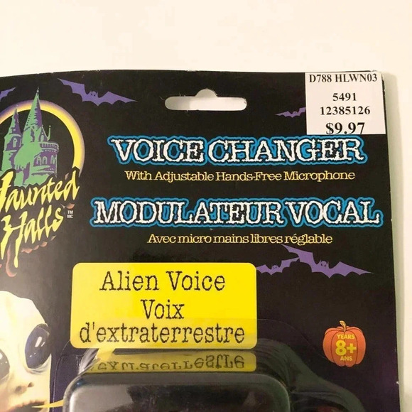 Haunted Halls Alien  Voice Changer Hands Free Microphone Halloween - Picture 2 of 12